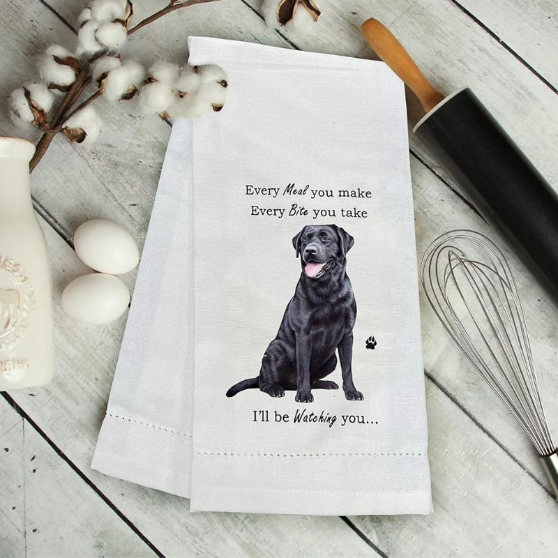 Labrador Black Kitchen Towel